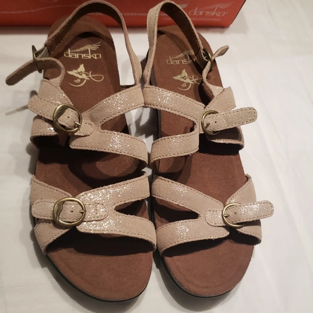 DANSKO Strappy Slingback Comfort Footbed Sandal Leather NEW Womens 41